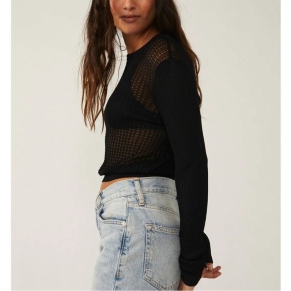 Free People H2O Crew Pullover Sheer Knit Sweater Sizes S & M $98 Retail NWT - Picture 6 of 8